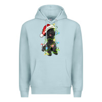 Blue Mist christmas black poodles dog Premium Hoodie - LillyAllenDesigns