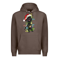 Coffee christmas black poodles dog Premium Hoodie - LillyAllenDesigns