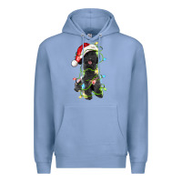 Colony Blue christmas black poodles dog Premium Hoodie - LillyAllenDesigns
