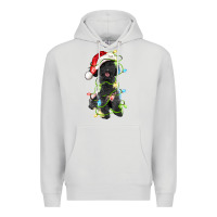 Dove Grey christmas black poodles dog Premium Hoodie - LillyAllenDesigns