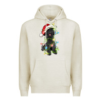 Oatmeal Heather christmas black poodles dog Premium Hoodie - LillyAllenDesigns