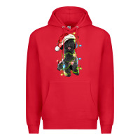 Red christmas black poodles dog Premium Hoodie - LillyAllenDesigns