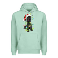 Seafoam christmas black poodles dog Premium Hoodie - LillyAllenDesigns