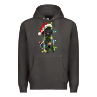 Smoke christmas black poodles dog Premium Hoodie - LillyAllenDesigns