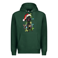 Sports Green christmas black poodles dog Premium Hoodie - LillyAllenDesigns