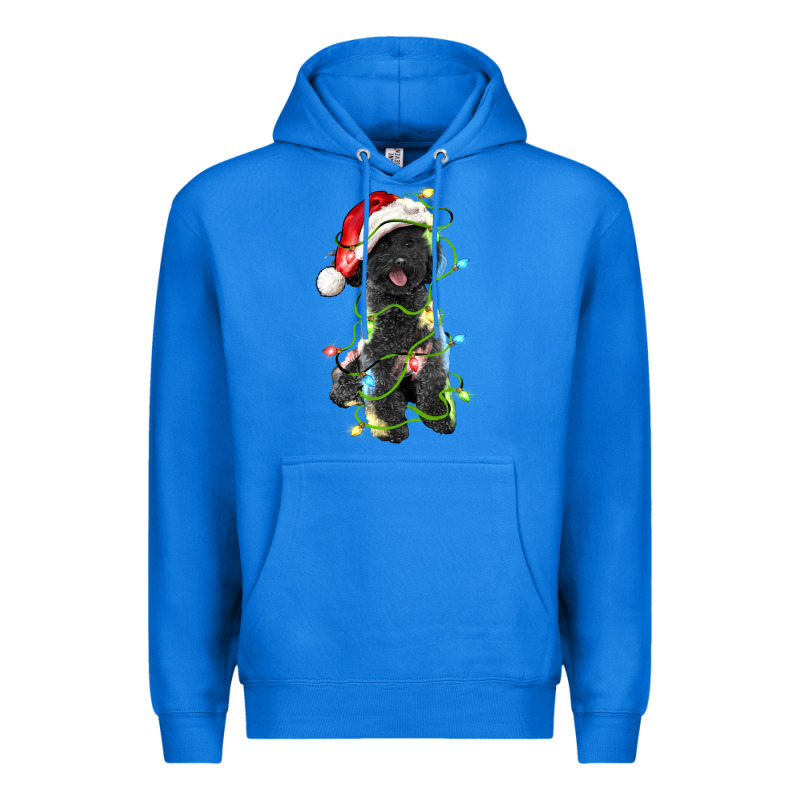 Christmas Black Poodles Dog Premium Hoodie by LillyAllenDesigns | Teevron