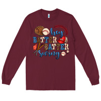 Burgundy hey batter batter swing Long Sleeve Tee - AdoDesignShop