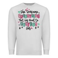 Dove Grey she overcame everything that was meant to destroy Premium Sweatshirt - MaliasSmallBusiness