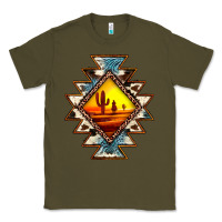 Army Green cowhide leopard sunset aztec Classic Tee - JahusDesignShop