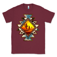 Burgundy cowhide leopard sunset aztec Classic Tee - JahusDesignShop