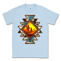 Dusty Blue cowhide leopard sunset aztec Classic Tee - JahusDesignShop