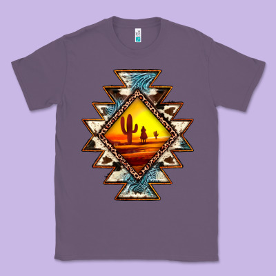 Cowhide Leopard Sunset Aztec Classic Tee Designed By Jahusdesignshop