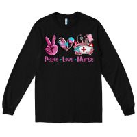 Black peace love nurse Long Sleeve Tee - AdoDesignShop