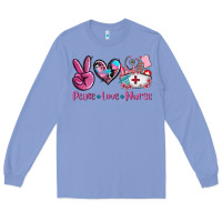 Colony Blue peace love nurse Long Sleeve Tee - AdoDesignShop