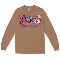 Toasted Coconut peace love nurse Long Sleeve Tee - AdoDesignShop