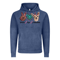 Vintage Denim peace love chihuahua Vintage Hoodie - RanaPortraitStore