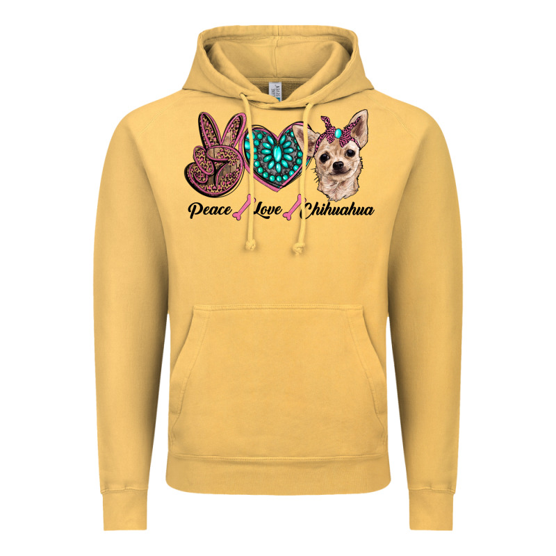 Peace Love Chihuahua Vintage Hoodie by RanaPortraitStore | Teevron