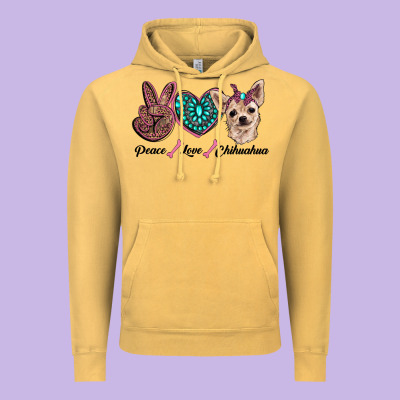 Peace Love Chihuahua Vintage Hoodie Designed By Ranaportraitstore