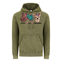 Vintage Olive peace love chihuahua Vintage Hoodie - RanaPortraitStore