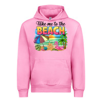 Fuchsia Pink take me to the beach Urban Hoodie - NancyCooperArtShop