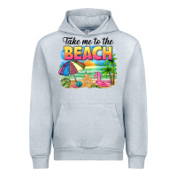 Heather Grey take me to the beach Urban Hoodie - NancyCooperArtShop