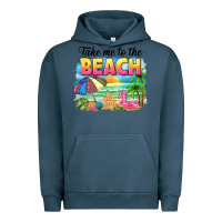 Pigment Midnight Navy take me to the beach Urban Hoodie - NancyCooperArtShop