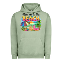 Pigment Oil Green take me to the beach Urban Hoodie - NancyCooperArtShop