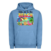 Pigment Pebble Blue take me to the beach Urban Hoodie - NancyCooperArtShop