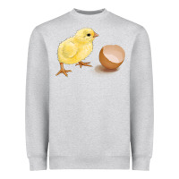 Heather Grey chick with egg Heavyweight Sweatshirt - RanaPortraitStore