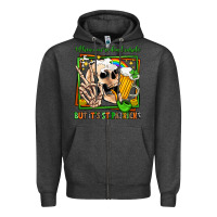 Charcoal Heather when you're dead inside but it's st patricks Zipper Hoodie - Jasminsmagicworld