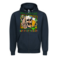 Navy when you're dead inside but it's st patricks Zipper Hoodie - Jasminsmagicworld