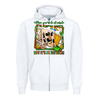 White when you're dead inside but it's st patricks Zipper Hoodie - Jasminsmagicworld