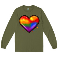 Army Green pride heart Long Sleeve Tee - JahusDesignShop