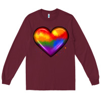 Burgundy pride heart Long Sleeve Tee - JahusDesignShop