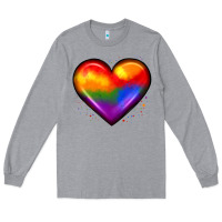 Heather Grey pride heart Long Sleeve Tee - JahusDesignShop