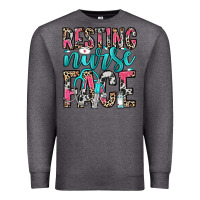 Charcoal Heather resting nurse face Premium Sweatshirt - NancyCooperArtShop