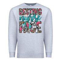 Heather Grey resting nurse face Premium Sweatshirt - NancyCooperArtShop