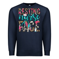 Navy resting nurse face Premium Sweatshirt - NancyCooperArtShop