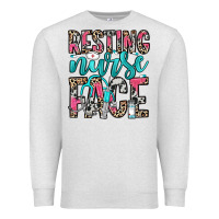 Oatmeal Heather resting nurse face Premium Sweatshirt - NancyCooperArtShop