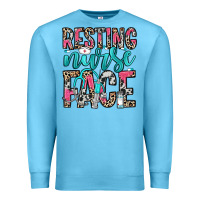 Ocean Blue resting nurse face Premium Sweatshirt - NancyCooperArtShop