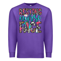 Purple resting nurse face Premium Sweatshirt - NancyCooperArtShop