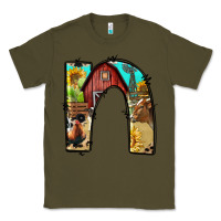 Army Green farm life alphabet lowercase letters n Classic Tee - BundleAndBundleShop
