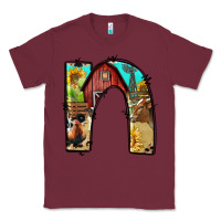 Burgundy farm life alphabet lowercase letters n Classic Tee - BundleAndBundleShop