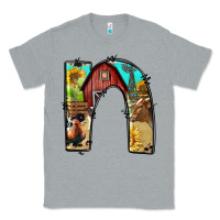Heather Grey farm life alphabet lowercase letters n Classic Tee - BundleAndBundleShop