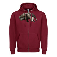 Burgundy anteaters Zipper Hoodie - LillyAllenDesigns