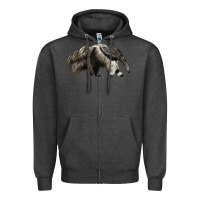Charcoal Heather anteaters Zipper Hoodie - LillyAllenDesigns