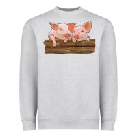 Heather Grey barn pigs Heavyweight Sweatshirt - RanaPortraitStore