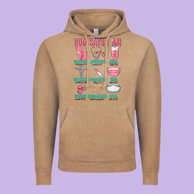 God Says I Am Vintage Hoodie Designed By Texasbilliewilder