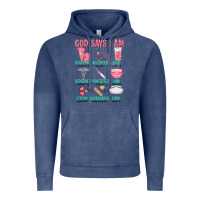 Vintage Denim god says i am Vintage Hoodie - texasbilliewilder