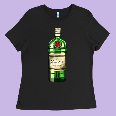 Have Fun Gin Bottle Ladies Tee Designed By Adodesignshop